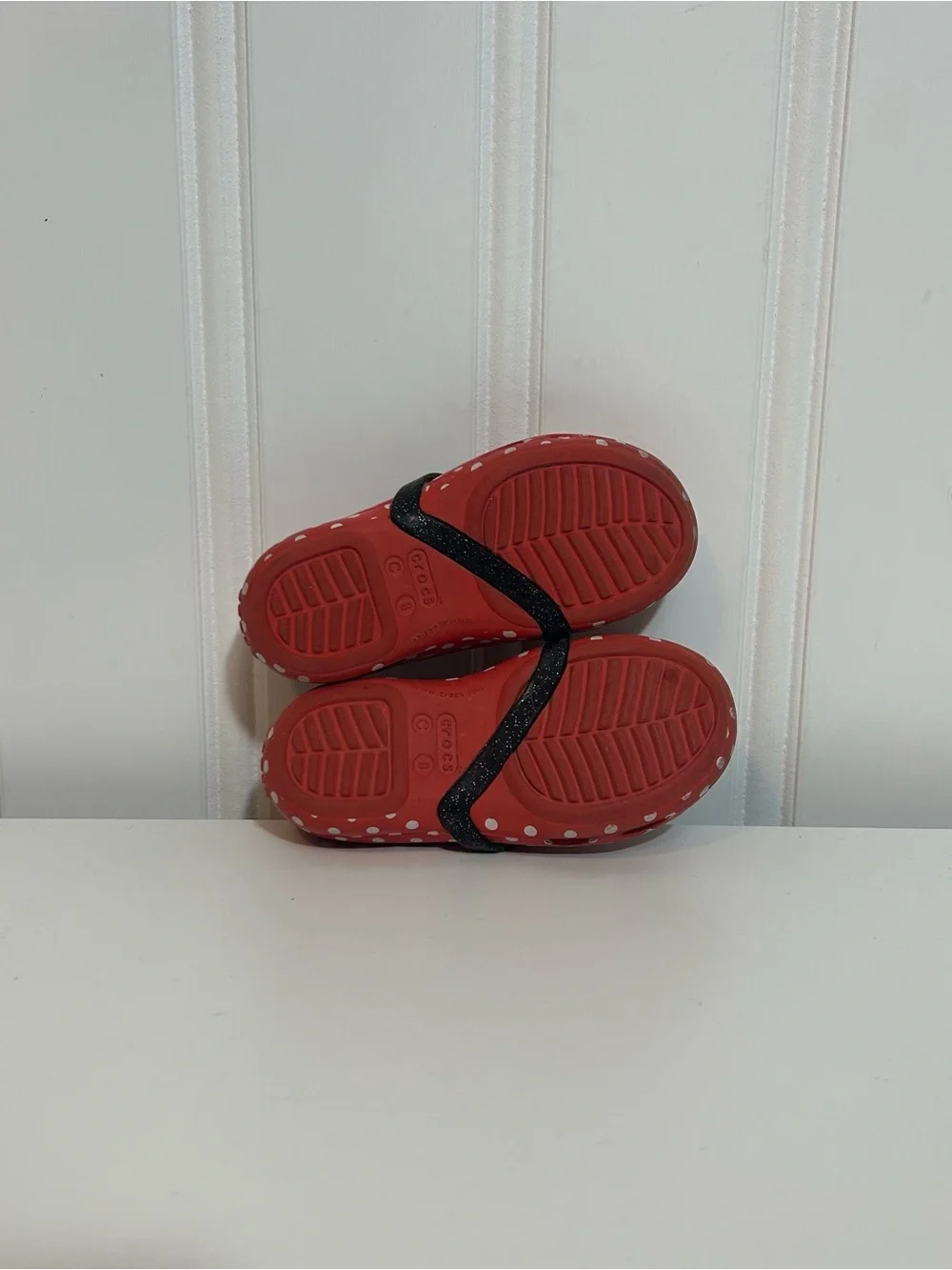 Crocs Girls Red Polka Dot Mary Jane sandals